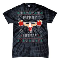 Merry Liftmas Ugly Christmas Tie-Dye T-Shirt