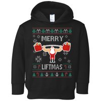 Merry Liftmas Ugly Christmas Toddler Hoodie