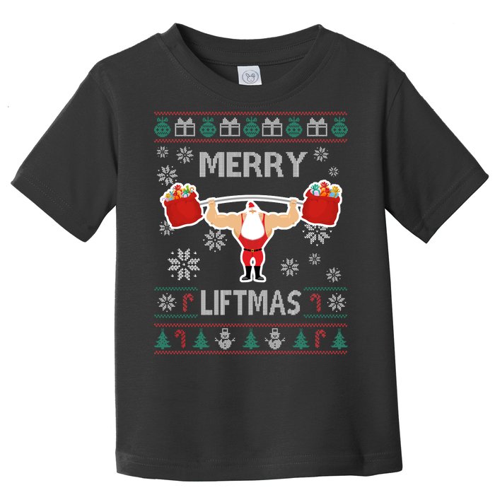 Merry Liftmas Ugly Christmas Toddler T-Shirt