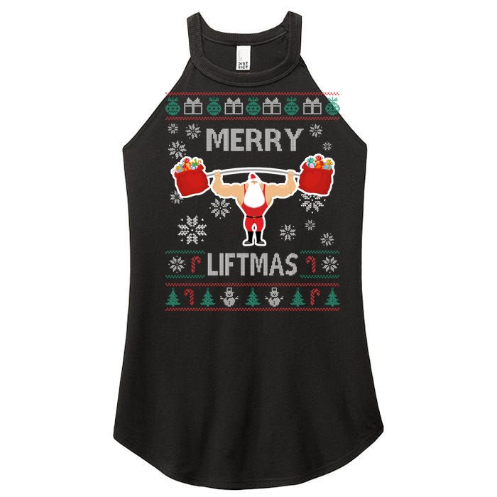 Merry Liftmas Ugly Christmas Women's Perfect Tri Rocker Tank