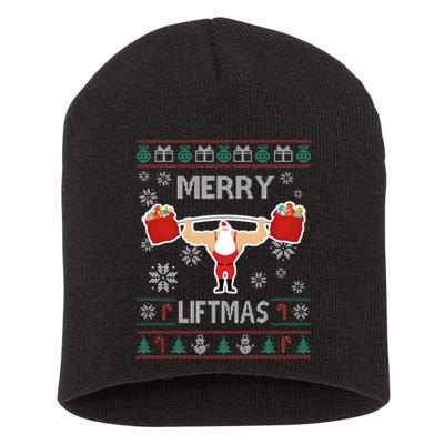 Merry Liftmas Ugly Christmas Short Acrylic Beanie