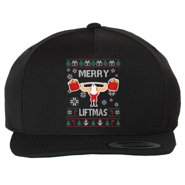 Merry Liftmas Ugly Christmas Wool Snapback Cap