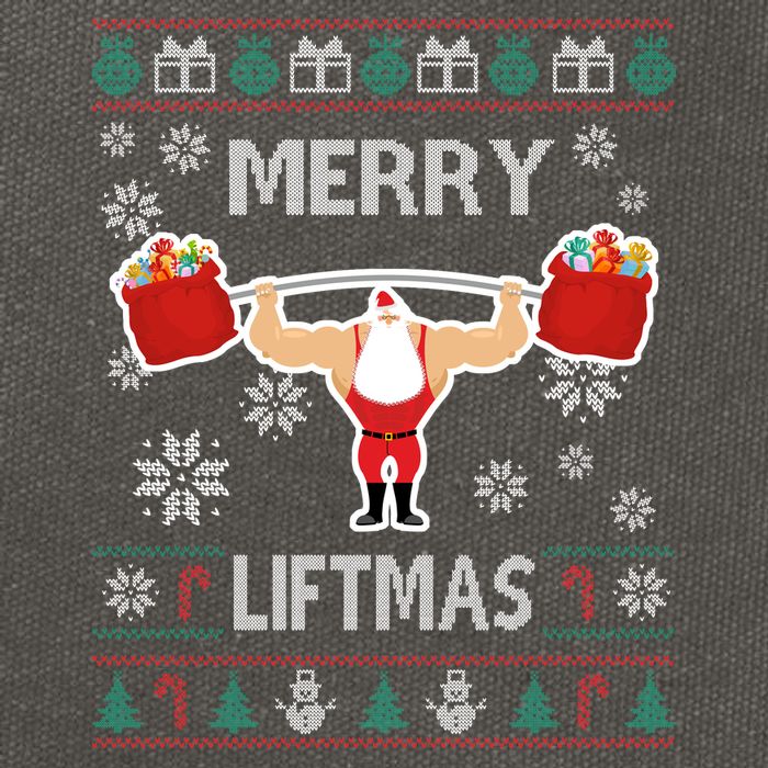 Merry Liftmas Ugly Christmas Cotton Canvas Backpack