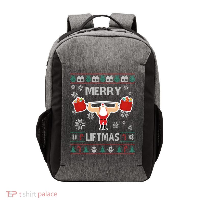 Merry Liftmas Ugly Christmas Vector Backpack