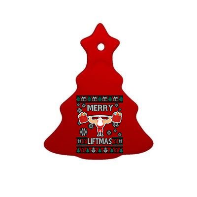 Merry Liftmas Ugly Christmas Ceramic Tree Ornament