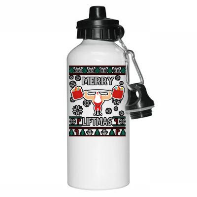 Merry Liftmas Ugly Christmas Aluminum Water Bottle