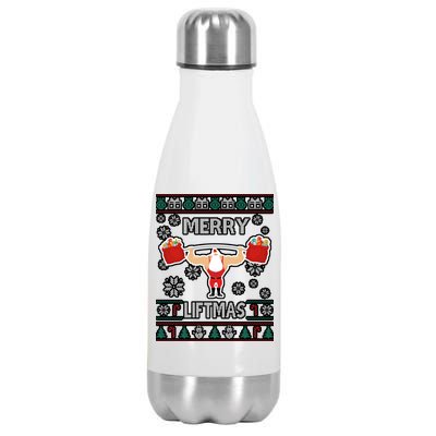 Merry Liftmas Ugly Christmas Stainless Steel Insulated Water Bottle