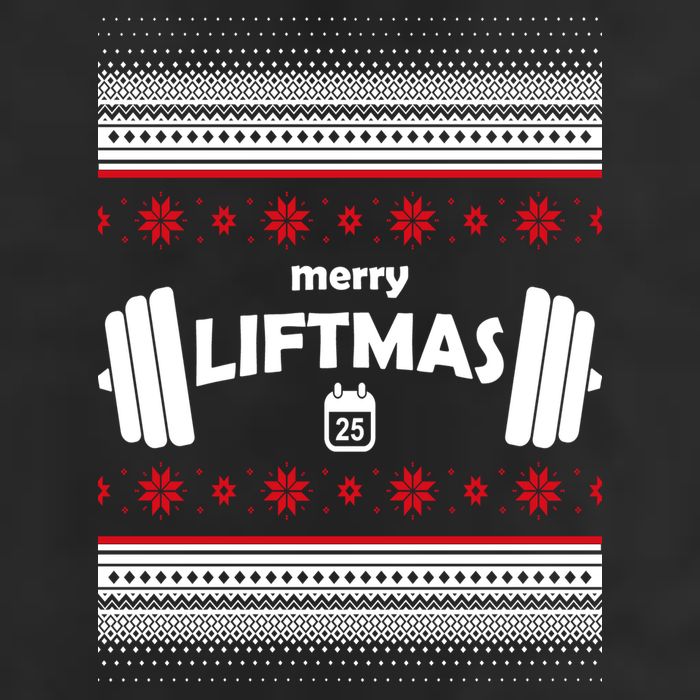 Merry Liftmas Ugly Christmas1 7 Panel Mesh Trucker Snapback Hat