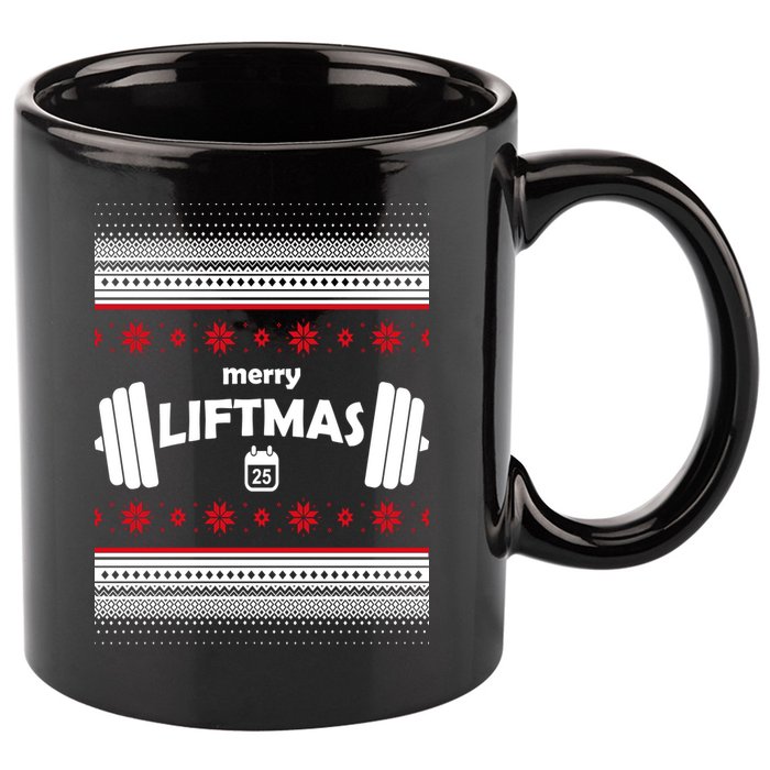 Merry Liftmas Ugly Christmas1 11oz C Handle Ceramic Mug