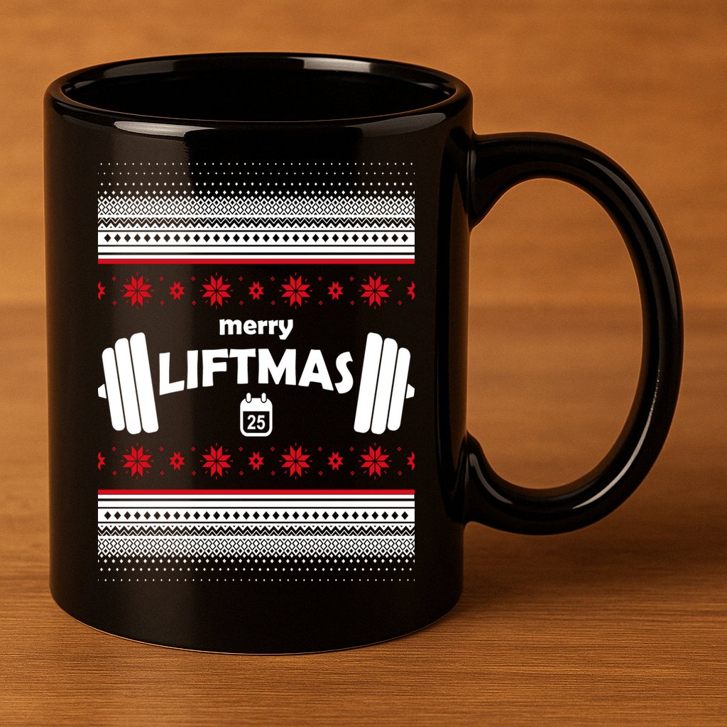 Merry Liftmas Ugly Christmas1 11oz C Handle Ceramic Mug