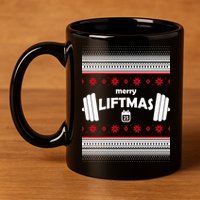 Merry Liftmas Ugly Christmas1 11oz C Handle Ceramic Mug