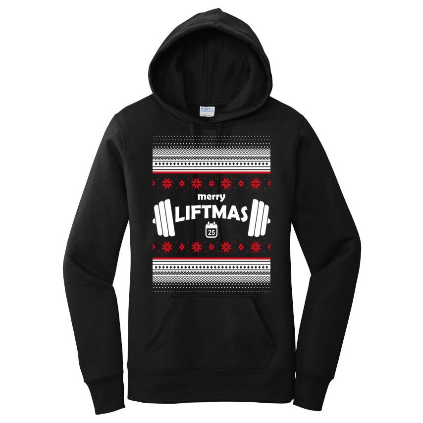 Merry Liftmas Ugly Christmas1 Women's Pullover Hoodie
