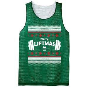 Merry Liftmas Ugly Christmas1 Mesh Reversible Basketball Jersey Tank