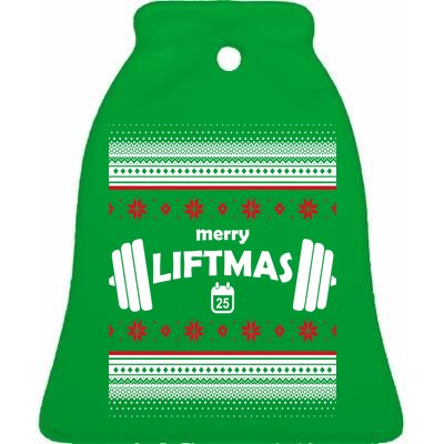 Merry Liftmas Ugly Christmas1 Ceramic Bell Ornament