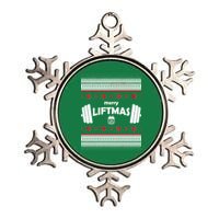 Merry Liftmas Ugly Christmas1 Metallic Star Ornament