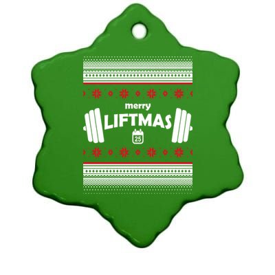 Merry Liftmas Ugly Christmas1 Ceramic Star Ornament