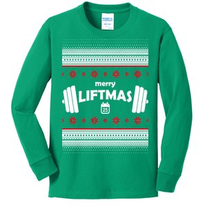 Merry Liftmas Ugly Christmas1 Kids Long Sleeve Shirt