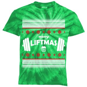 Merry Liftmas Ugly Christmas1 Kids Tie-Dye T-Shirt