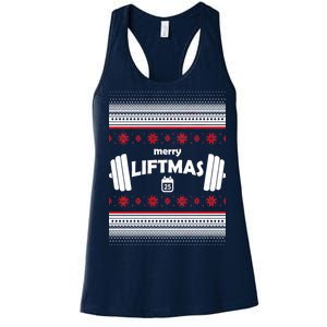 Merry Liftmas Ugly Christmas1 Women's Racerback Tank