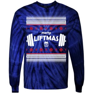 Merry Liftmas Ugly Christmas1 Tie-Dye Long Sleeve Shirt