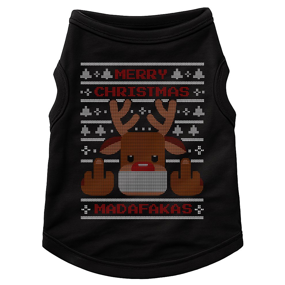 Merry Madafakas Funny Ugly Christmas Doggie Tank