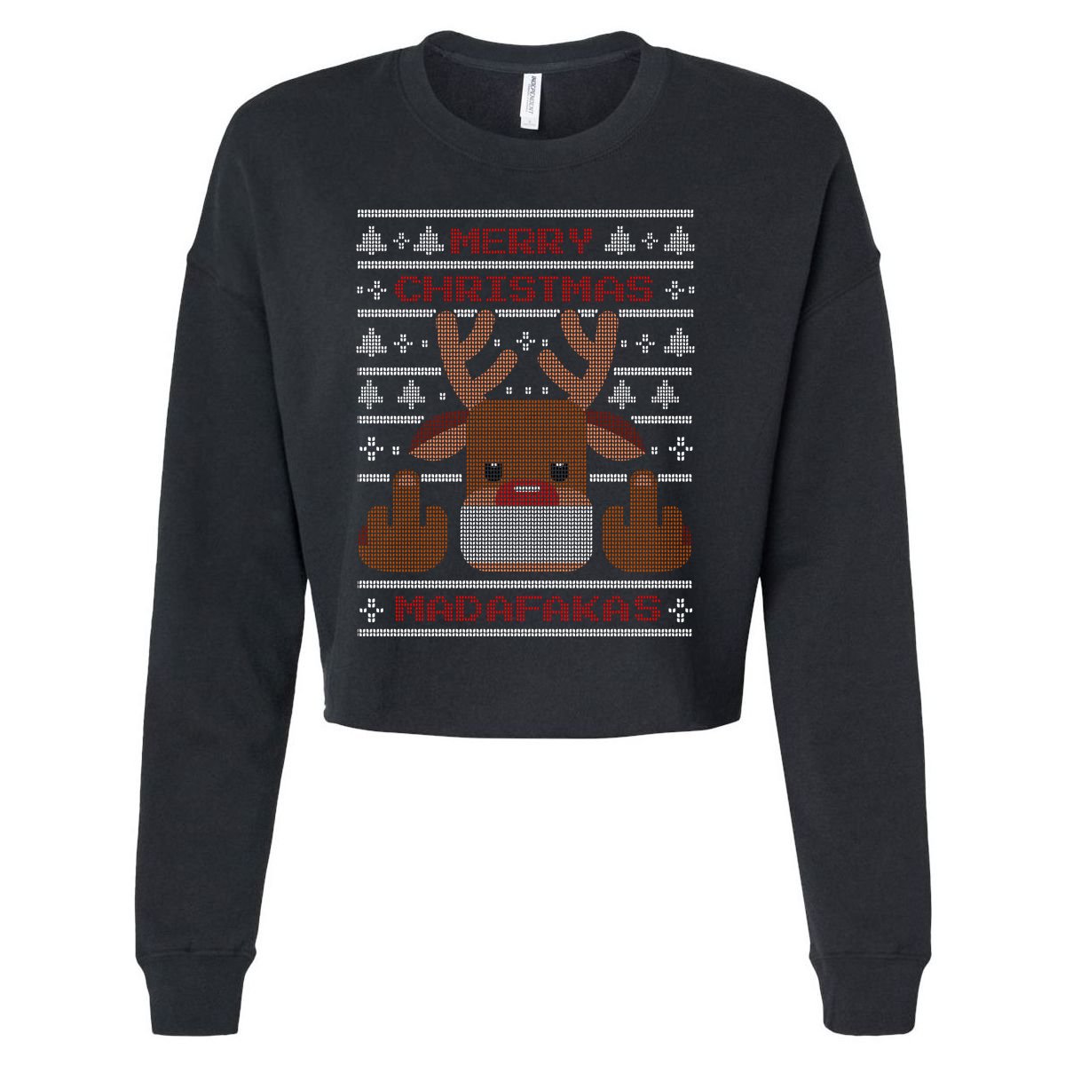 Merry Madafakas Funny Ugly Christmas Cropped Pullover Crew
