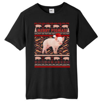 Merry Pigmas Christmas Pig Ugly Sweater Tall Fusion ChromaSoft Performance T-Shirt