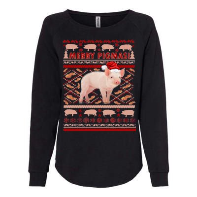 Merry Pigmas Christmas Pig Ugly Sweater Womens California Wash Sweatshirt