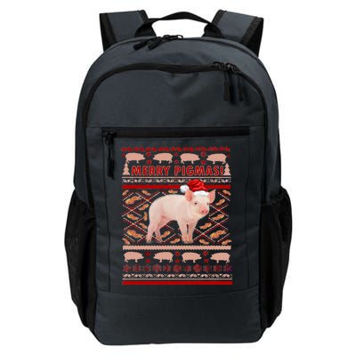 Merry Pigmas Christmas Pig Ugly Sweater Daily Commute Backpack