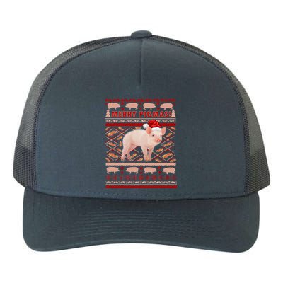 Merry Pigmas Christmas Pig Ugly Sweater Yupoong Adult 5-Panel Trucker Hat