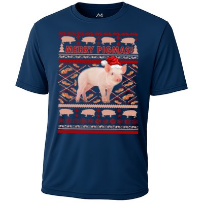 Merry Pigmas Christmas Pig Ugly Sweater Performance Shirt