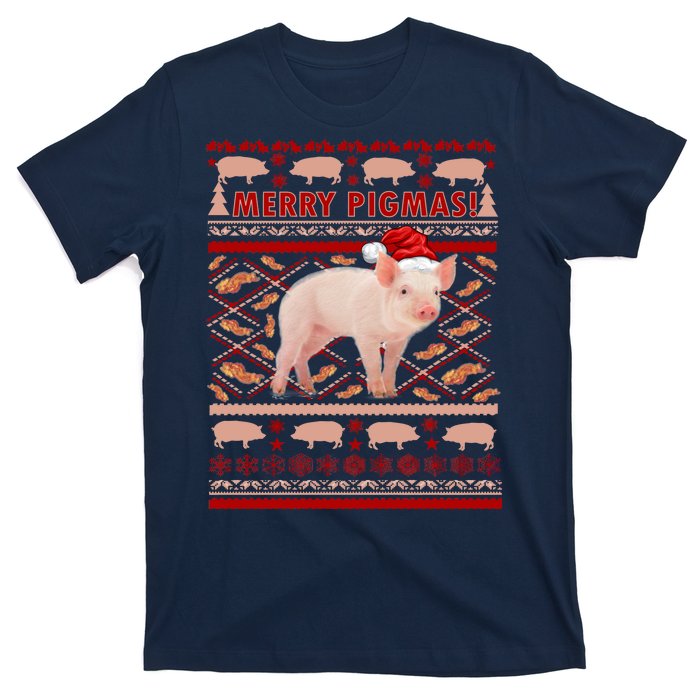 Merry Pigmas Christmas Pig Ugly Sweater T-Shirt