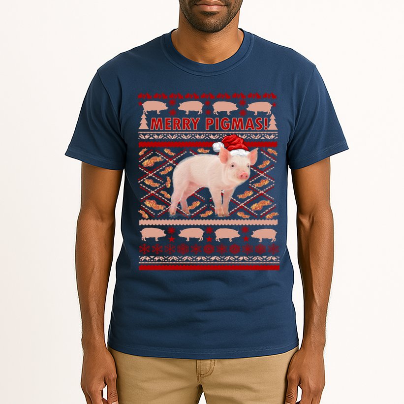 Merry Pigmas Christmas Pig Ugly Sweater Tall T-Shirt