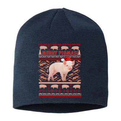 Merry Pigmas Christmas Pig Ugly Sweater Sustainable Beanie