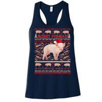 Merry Pigmas Christmas Pig Ugly Sweater Women's Racerback Tank