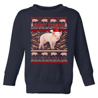 Merry Pigmas Christmas Pig Ugly Sweater Toddler Sweatshirt