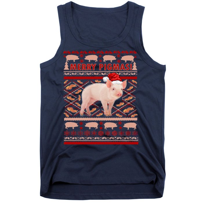 Merry Pigmas Christmas Pig Ugly Sweater Tank Top