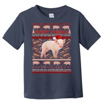 Merry Pigmas Christmas Pig Ugly Sweater Toddler T-Shirt