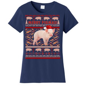 Merry Pigmas Christmas Pig Ugly Sweater Women's T-Shirt