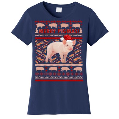 Merry Pigmas Christmas Pig Ugly Sweater Women's T-Shirt