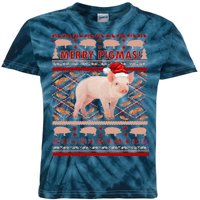 Merry Pigmas Christmas Pig Ugly Sweater Kids Tie-Dye T-Shirt