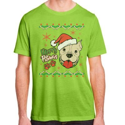 Merry Pitmas Ugly Christmas Sweater Adult ChromaSoft Performance T-Shirt