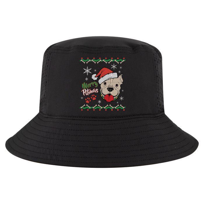 Merry Pitmas Ugly Christmas Sweater Cool Comfort Performance Bucket Hat