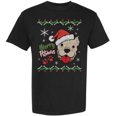 Merry Pitmas Ugly Christmas Sweater Garment-Dyed Heavyweight T-Shirt