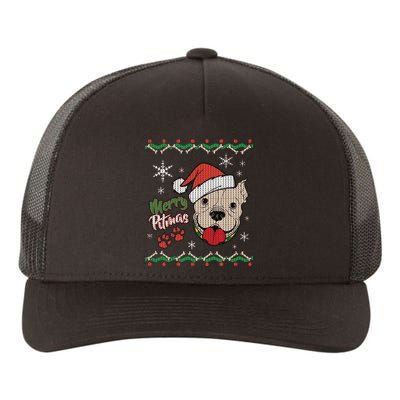 Merry Pitmas Ugly Christmas Sweater Yupoong Adult 5-Panel Trucker Hat