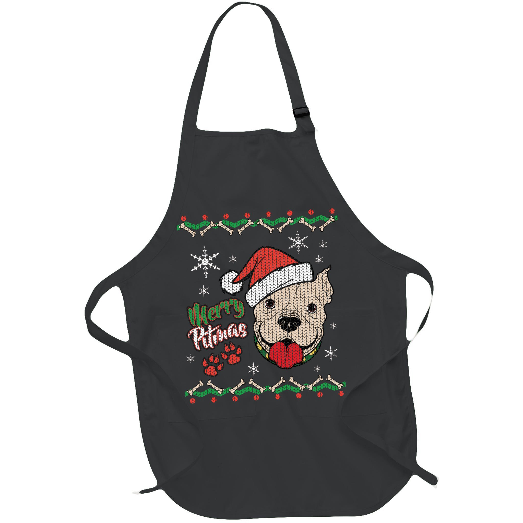Merry Pitmas Ugly Christmas Sweater Apron