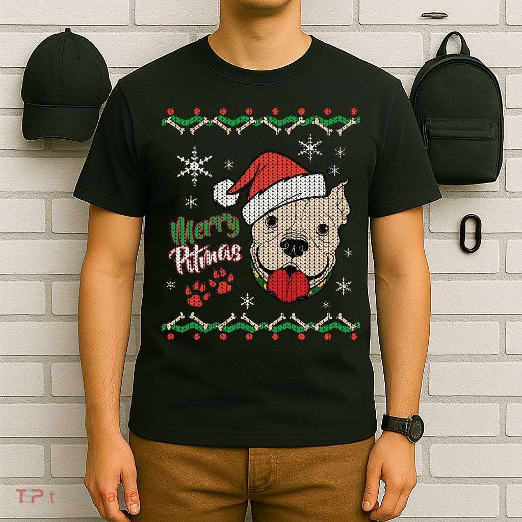 Merry Pitmas Ugly Christmas Sweater T-Shirt