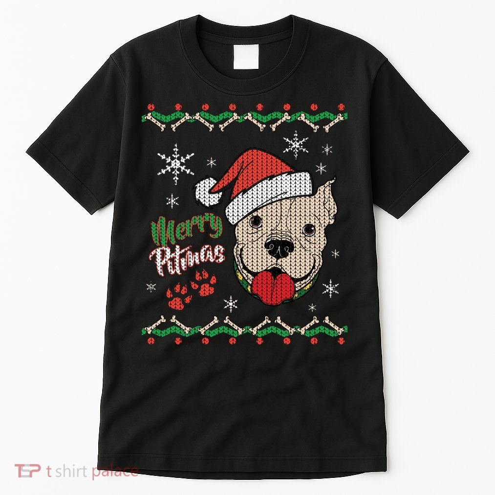 Merry Pitmas Ugly Christmas Sweater Tall T-Shirt