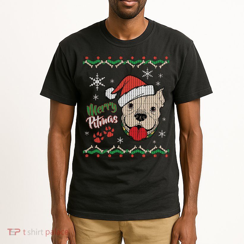 Merry Pitmas Ugly Christmas Sweater Tall T-Shirt