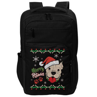 Merry Pitmas Ugly Christmas Sweater Impact Tech Backpack